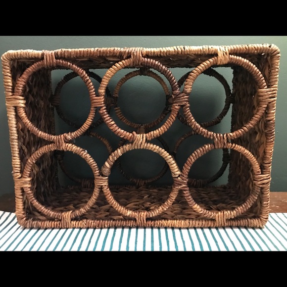 Other - SOLD! Sturdy Boho Rattan Wine Rack